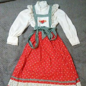 Bow Age Vtg Kids (7/8) Floral Print Dress